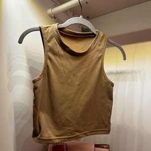 tan crewneck tank top